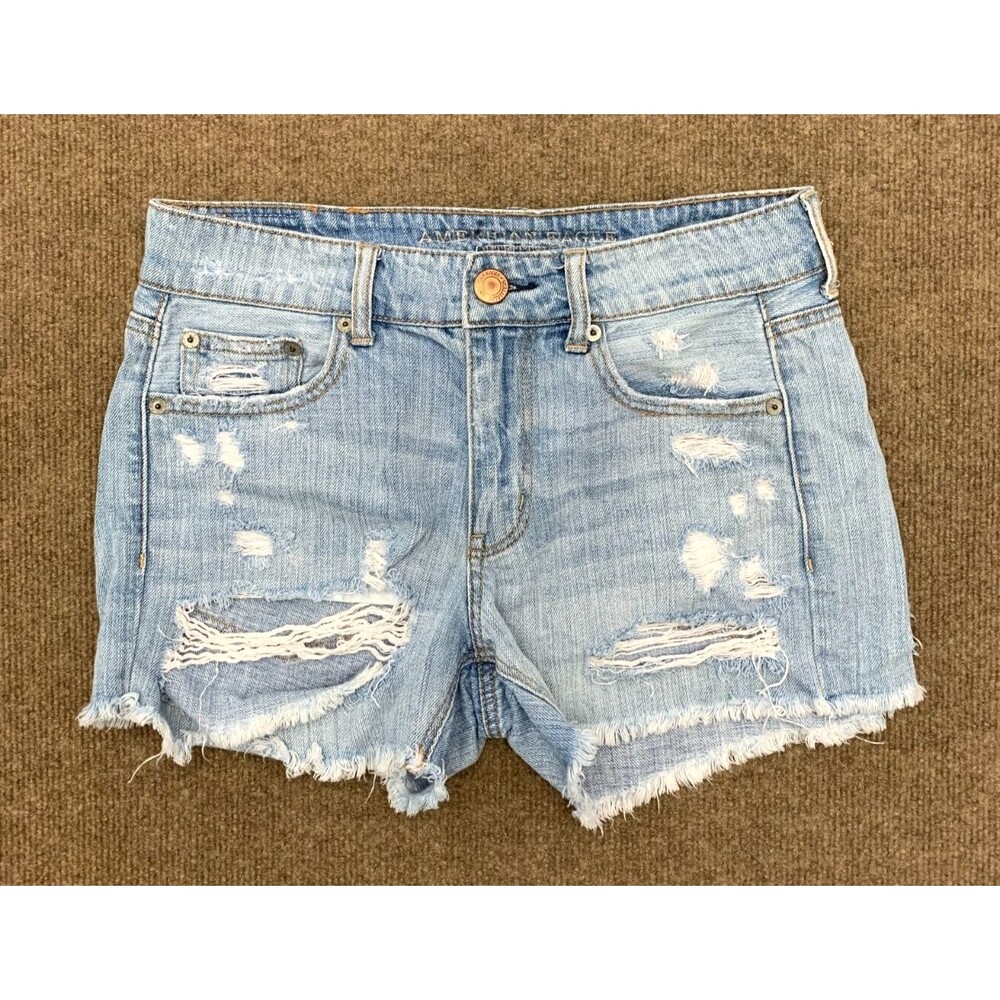 American Eagle Shorts Womens 2 Cut-Off Tomgirl Midi Distressed Festival Denim